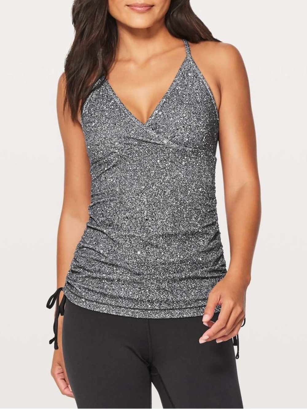 Lululemon Full Freedom Tank Luminesce Splatter White Black Size 4 Athletic Nulu